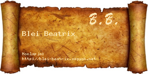 Blei Beatrix névjegykártya